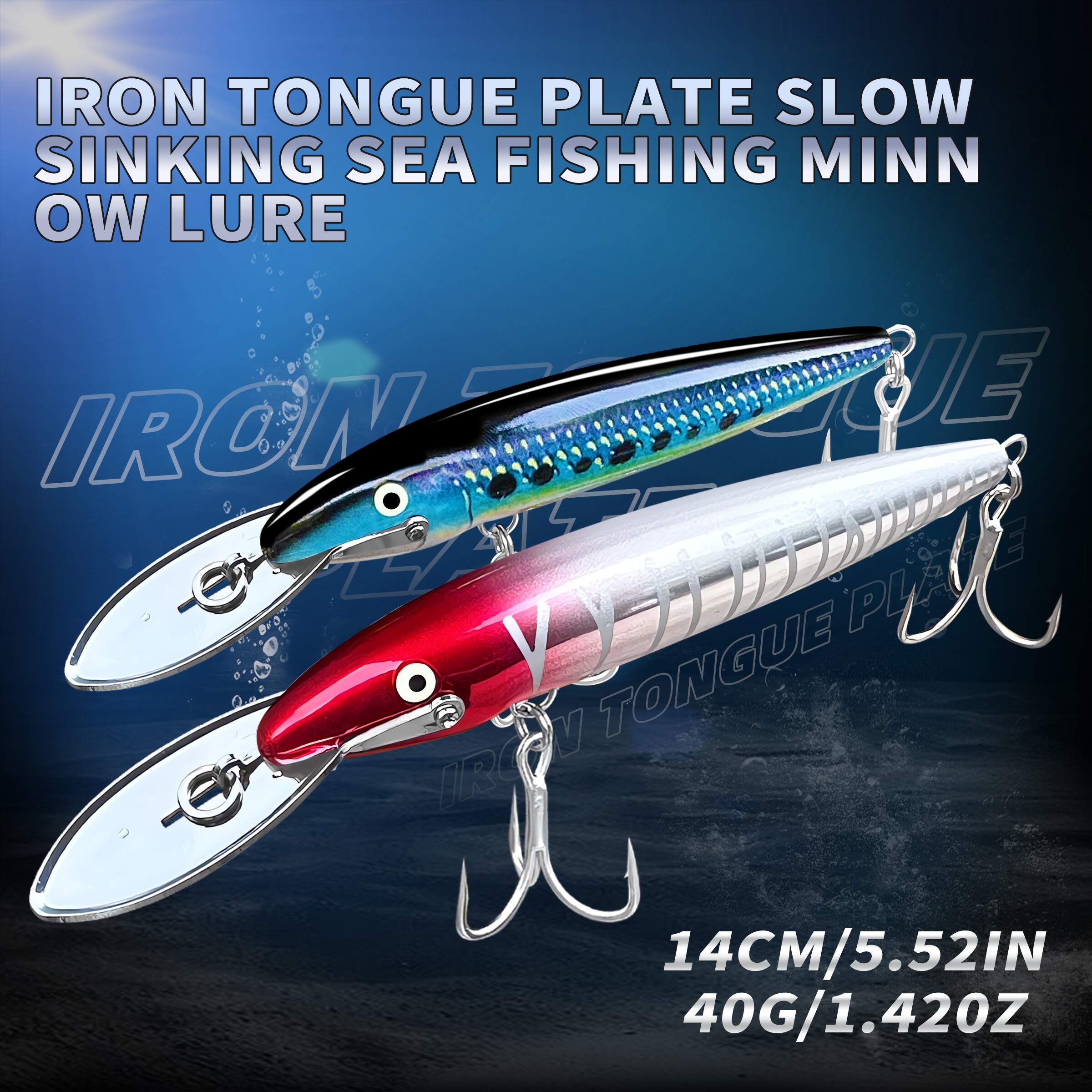 Fishing Lure Swimbait - BASSKING Sinking Minnow Bait 140mm 40g