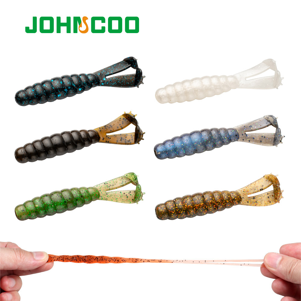 Fishing Lure Swimbait - JOHNCOO 7cm 3.1g TPE Two T-tails