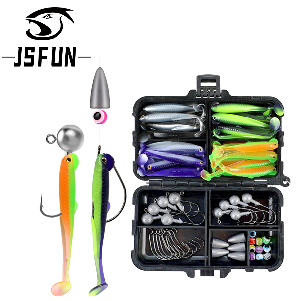 JSFUN 75pcs Silicone Lure Set  – обзор и цена Fishing Lure Jig