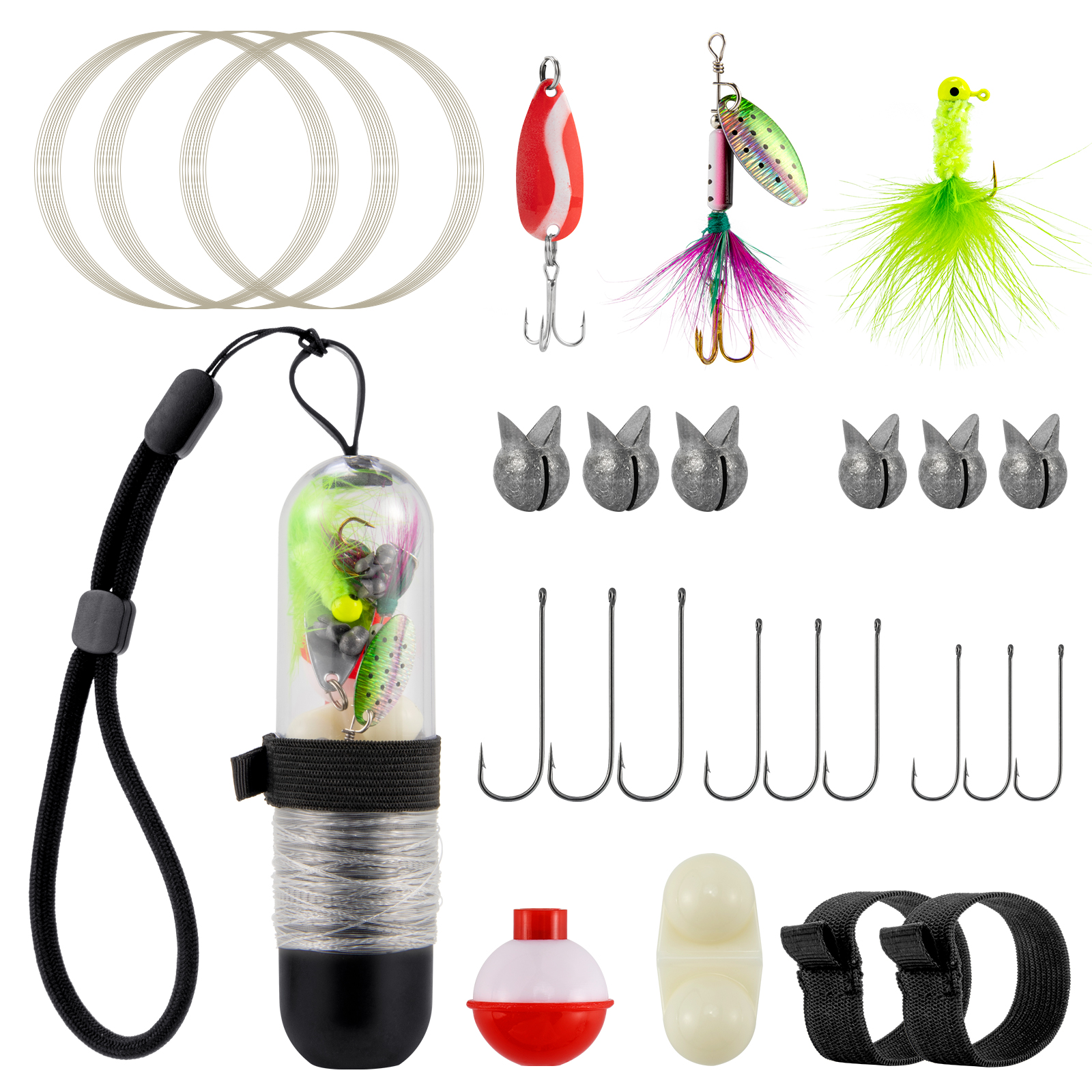25pcs Survival Fishing Kit Poc – обзор и цена Fishing Lure Spinner