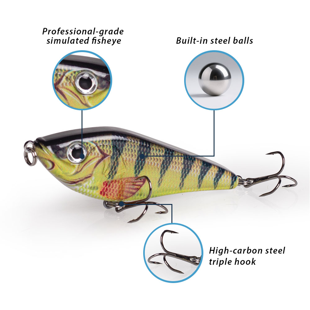 80mm/15.5g Muskies Jerkbait Pi – обзор и цена Fishing Lure Swimbait