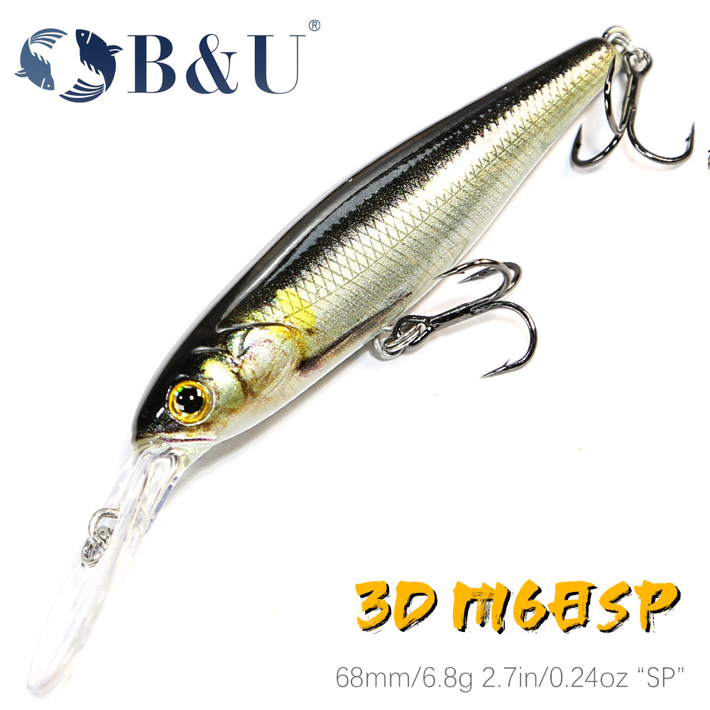 B&U  68mm 3D Printing Shad Sus – обзор и цена Fishing Lure Jerkbait