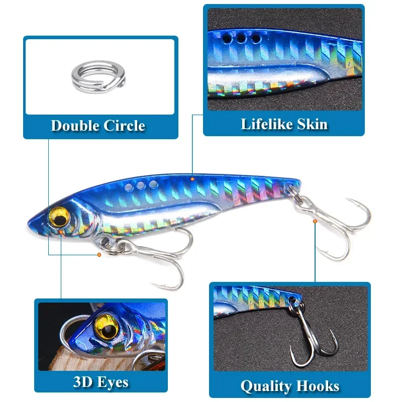 8/13/16/20g 3D Blue Yellow Pin – обзор и цена Fishing Lure Blade Bait