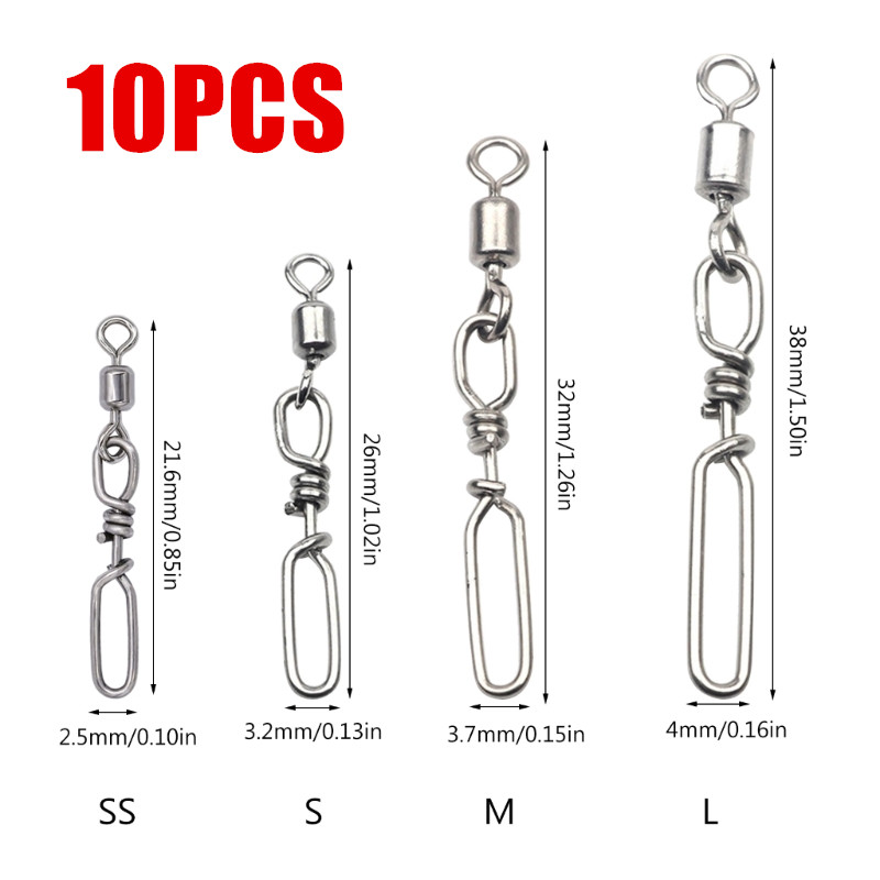10Pcs Stainless Steel Quick Sn – обзор и цена Fishing Lure Kit