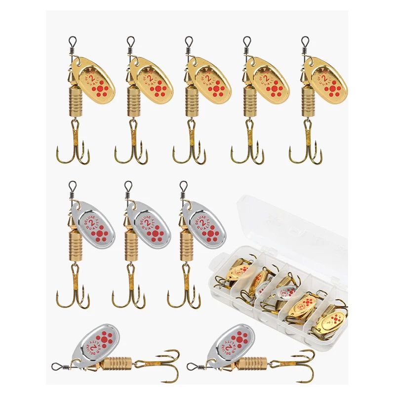 JSFUN 10pcs Spinner Lure Set w – обзор и цена Fishing Lure Blade Bait