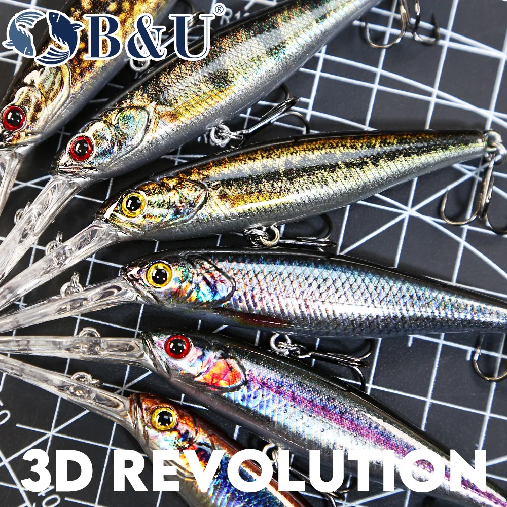B&U  68mm 3D Printing Shad Sus – обзор и цена Fishing Lure Jerkbait