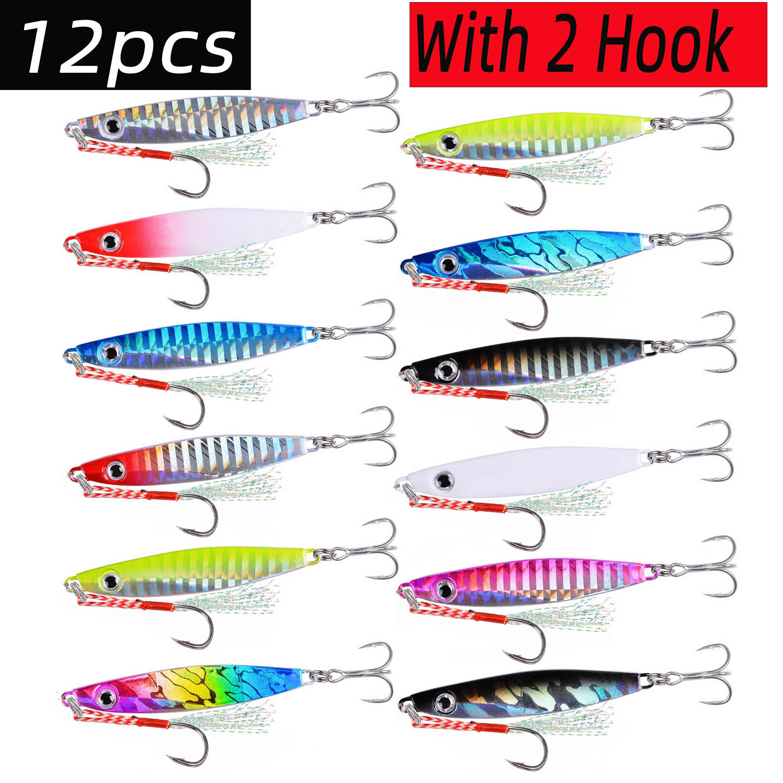 12pcs Fishing Metal Lures Jig  – обзор и цена Fishing Lure Blade Bait