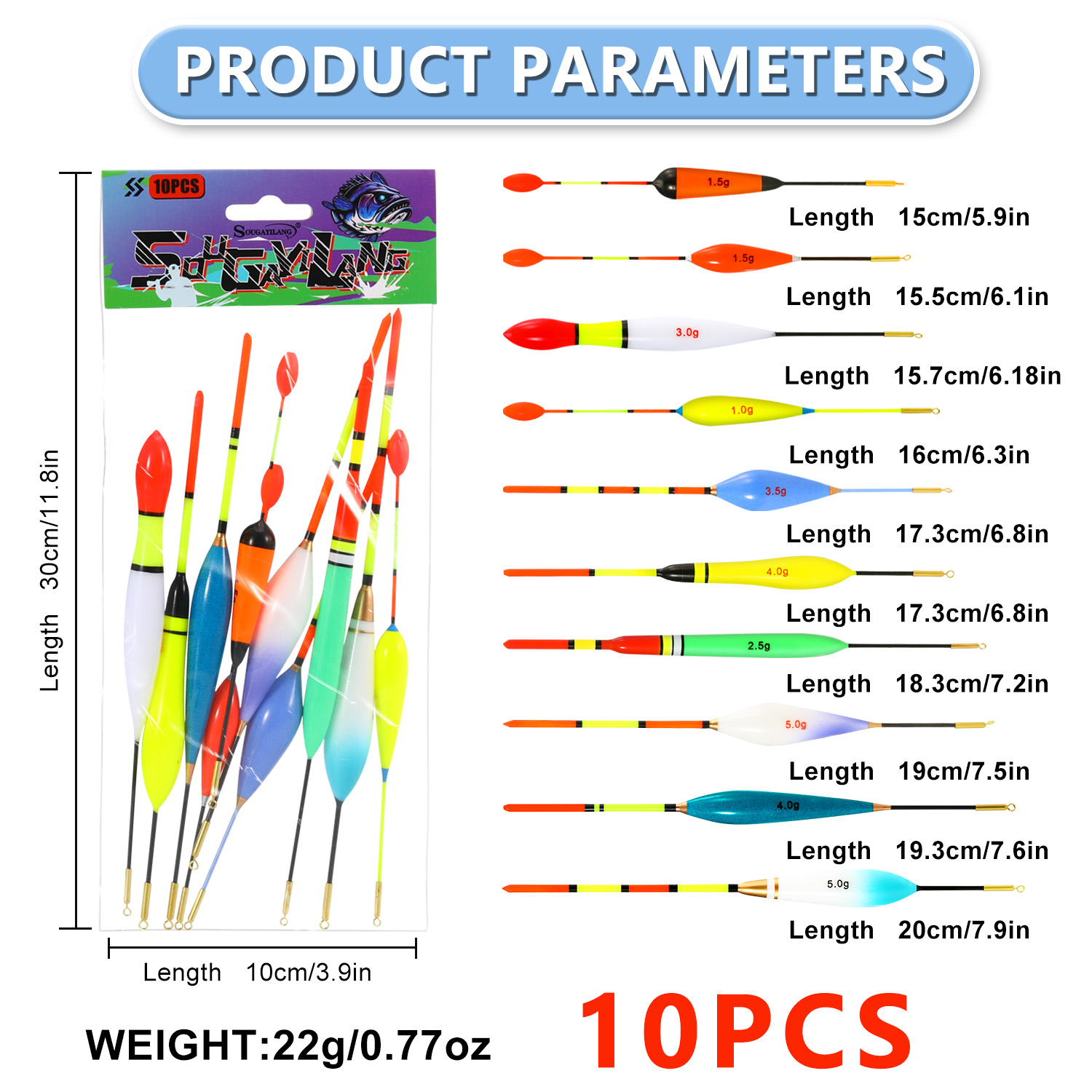 EVA Fishing Float Set 10pc 1.5 – обзор и цена Fishing Lure Topwater